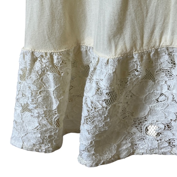 April Cornell Top Women's Flowy Lace Ruffle Tunic Cream Ecru Off White Size XL - Picture 7 of 10
